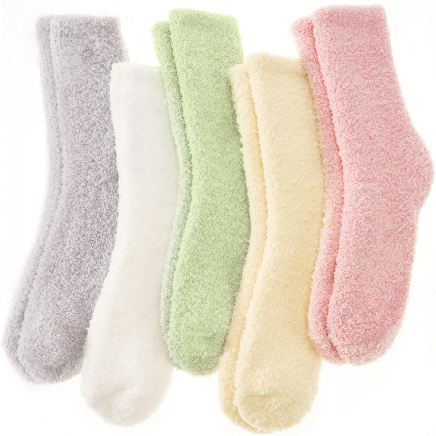ANTSANG Fuzzy Socks for Women Men Slipper Fluffy Cozy Warm Winter Thick Plush Crew Socks 5 Pairs