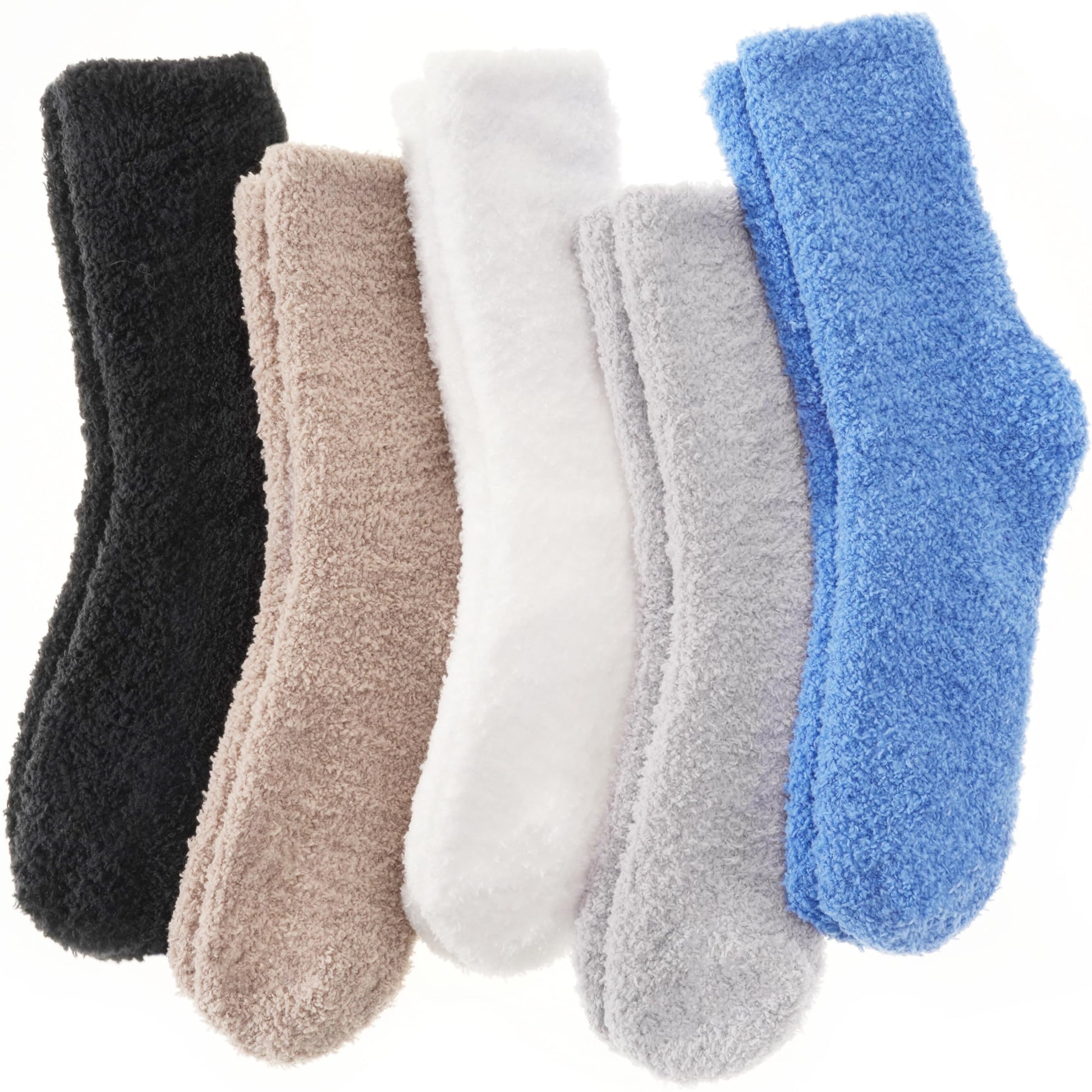 ANTSANG Fuzzy Socks for Women Men Slipper Fluffy Cozy Warm Winter Thick Plush Crew Socks 5 Pairs