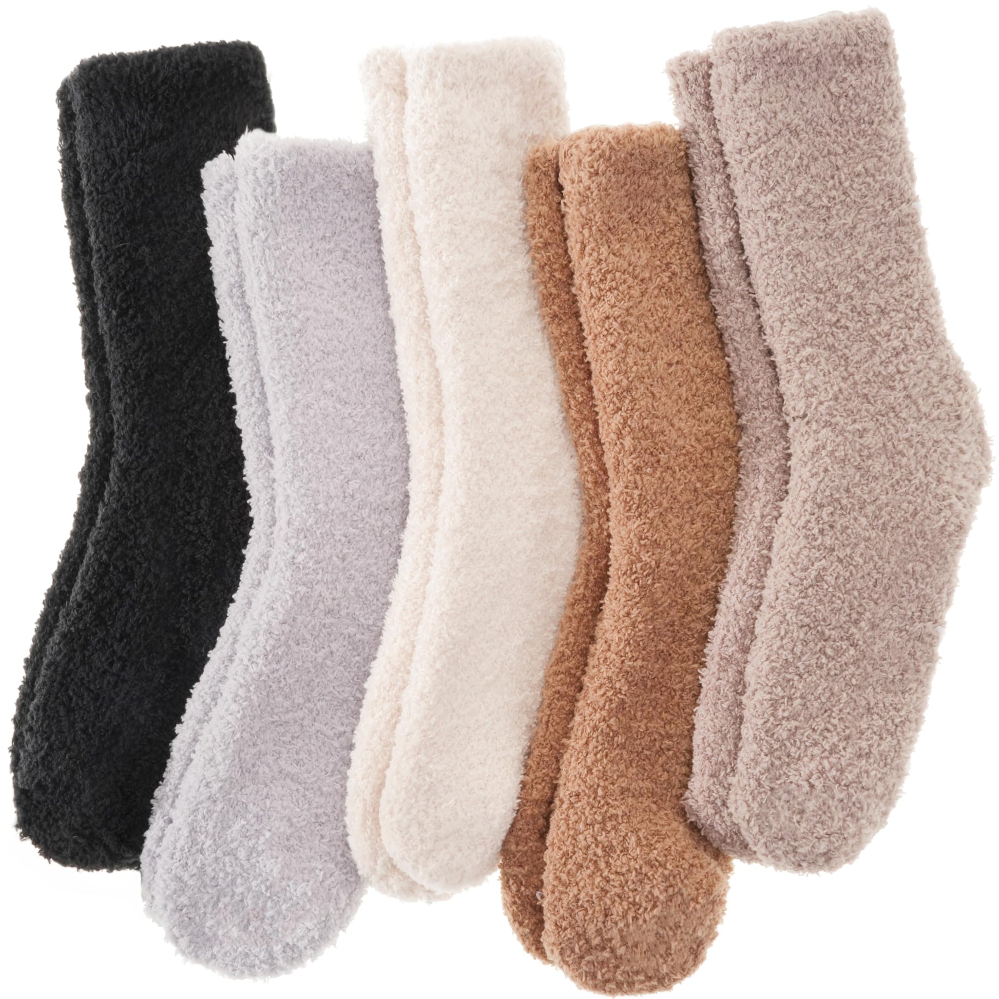 ANTSANG Fuzzy Socks for Women Men Slipper Fluffy Cozy Warm Winter Thick Plush Crew Socks 5 Pairs