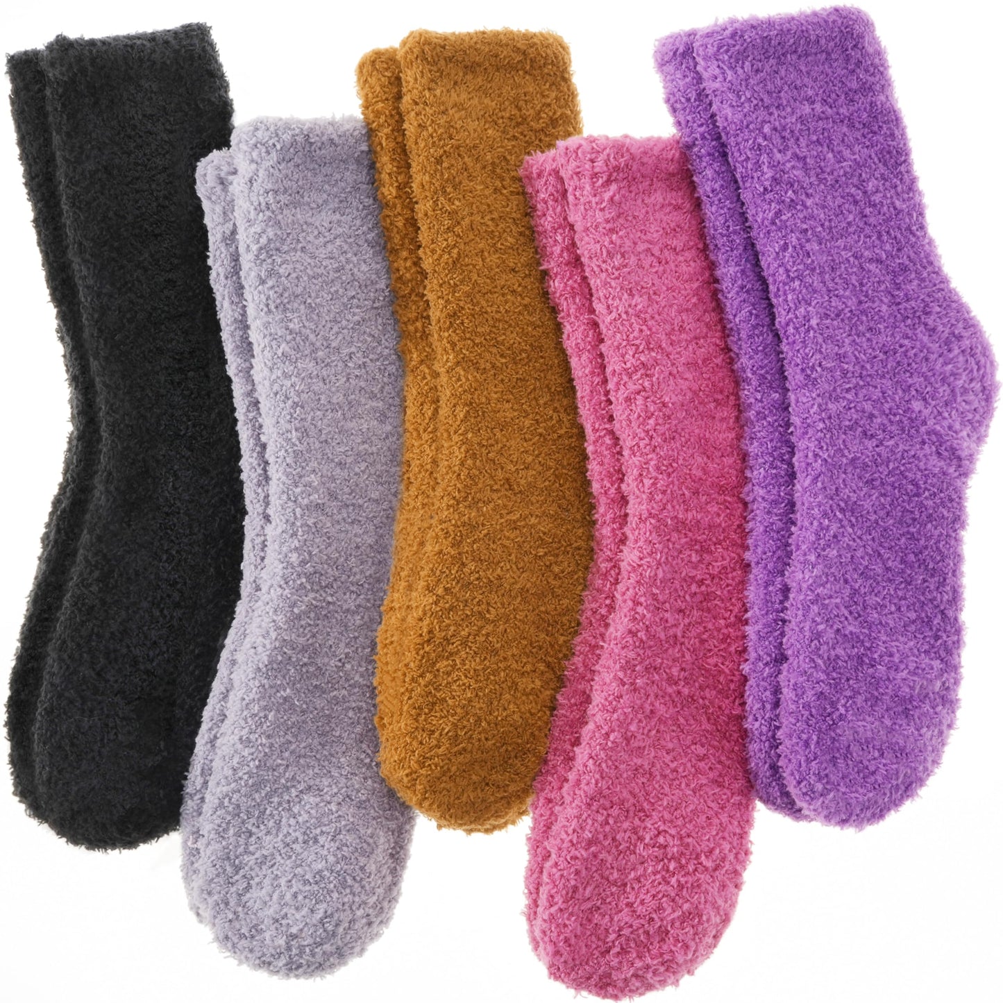 ANTSANG Fuzzy Socks for Women Men Slipper Fluffy Cozy Warm Winter Thick Plush Crew Socks 5 Pairs